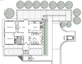 Universal Design Renovation Floor Plan: notice ramp, single-level living, 